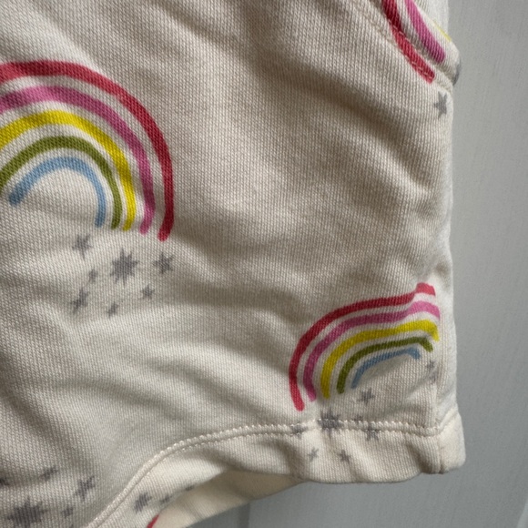 NWOT Old Navy 4T Girls Cream Kids Soft Shorts with Rainbow Print - Picture 3 of 5